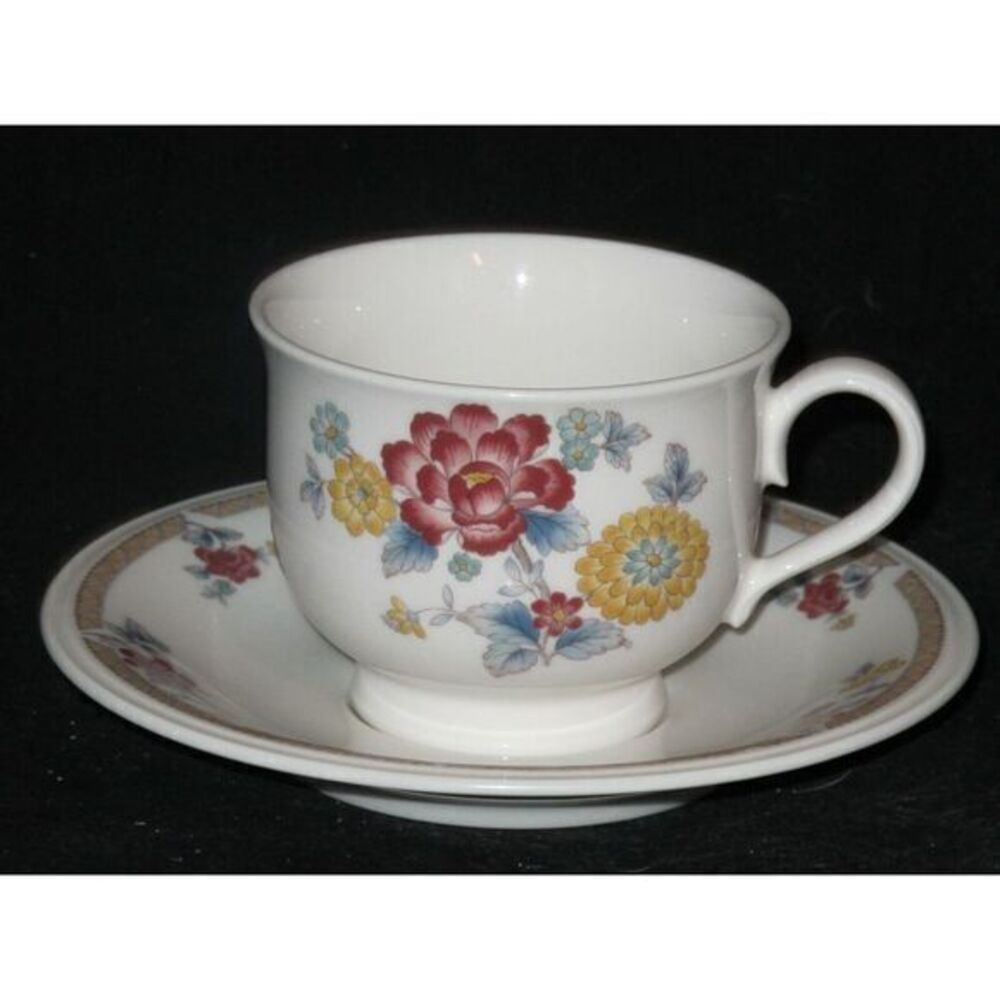 Noritake Kashmir Teacup Cup & Saucer Set‎ Versatone